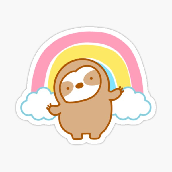 Cute Rainbow Sloth Sticker For Sale By Theslothinme Redbubble