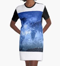 Weltkarte T-Shirt Kleid