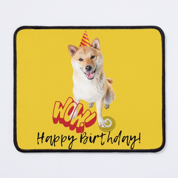 Item preview, Shiba Inu Dog Happy Birthday! designed and sold by BronikowskiART.