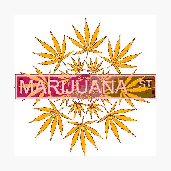 Marijuana Street - Leaf Circle Photographic Print