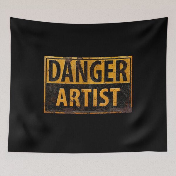 Item preview, DANGER, ARTIST Rusty Metal Sign - Distressed - Black designed and sold by 26-Characters.