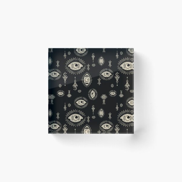Item preview, Black and beige eye ethnic berber symbol pattern designed and sold by ILOVECHIWAWA.