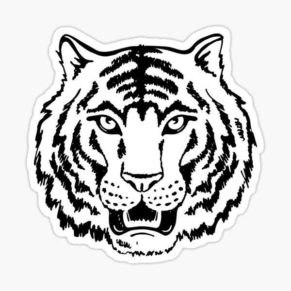 Growling Tiger Open Mouth Sticker For Sale By Kooptroop Redbubble