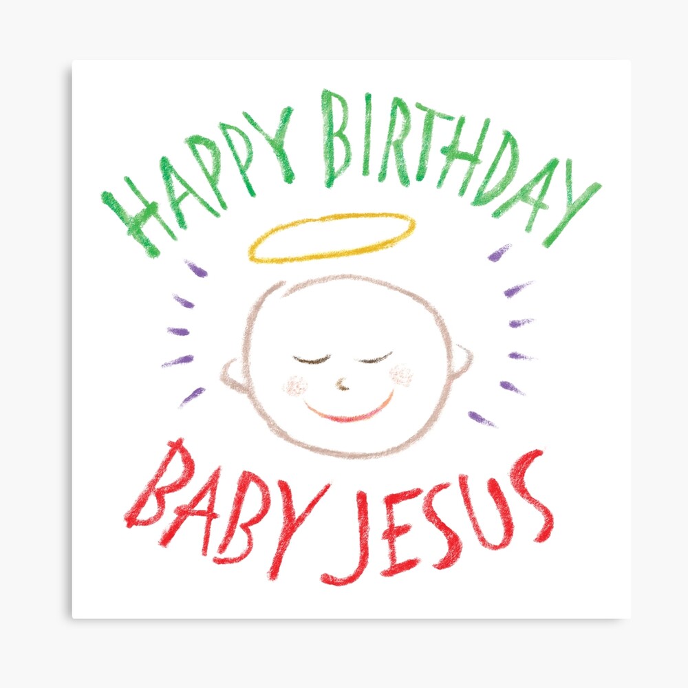 Impression Photo Joyeux Anniversaire Bebe Jesus Tableau Colore Joyeux Noel Chretien Christ Par 26 Characters Redbubble