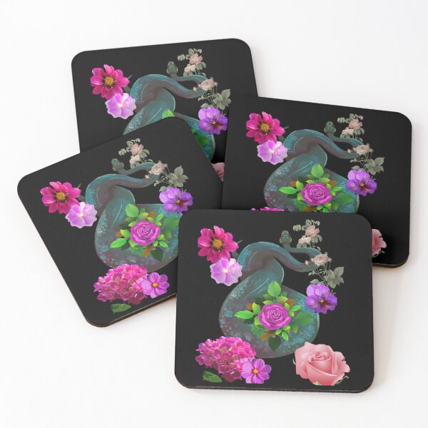 Item preview, Boa Constrictor With Purple & Pink Flowers Design designed and sold by EarthArtDesigns.