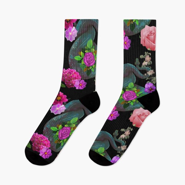 Item preview, Boa Constrictor With Purple & Pink Flowers Design designed and sold by EarthArtDesigns.