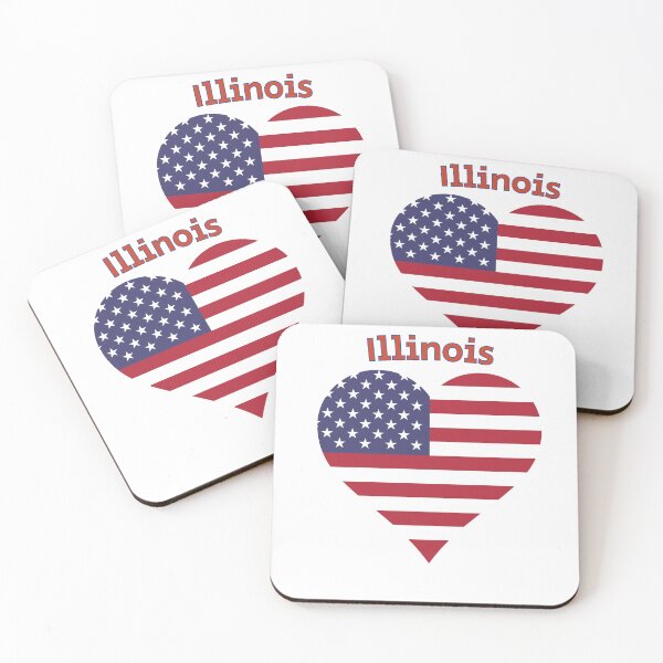 Item preview, Illinois American Flag Heart designed and sold by Queen1120.