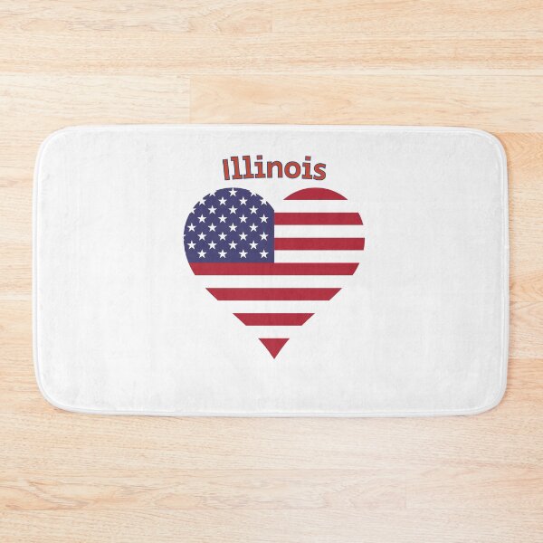 Item preview, Illinois American Flag Heart designed and sold by Queen1120.