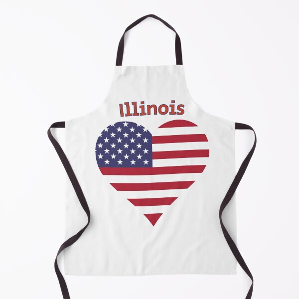 Item preview, Illinois American Flag Heart designed and sold by Queen1120.
