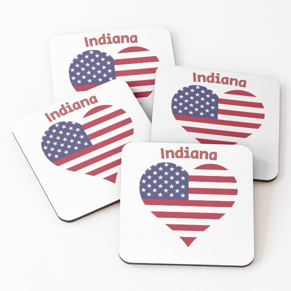 Item preview, Indiana American Flag Heart designed and sold by Queen1120.