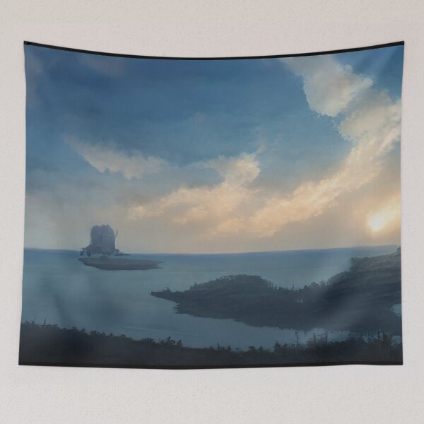Item preview, Landscape Image Photo Island Sunrise Sunset Water Digital Art  designed and sold by glitchman2.