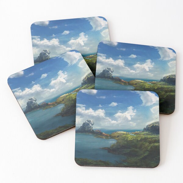 Item preview, Landscape Image Photo Rock Peninsula Clouds Water Digital Art  designed and sold by glitchman2.