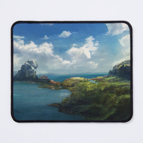 Item preview, Landscape Image Photo Rock Peninsula Clouds Water Digital Art  designed and sold by glitchman2.