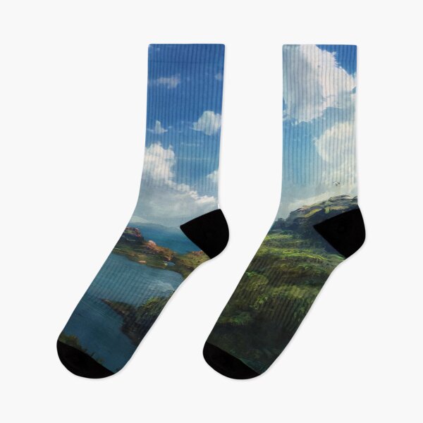 Item preview, Landscape Image Photo Rock Peninsula Clouds Water Digital Art  designed and sold by glitchman2.