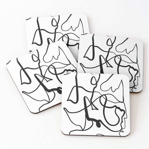 Item preview, Black Squiggle Scribble Doodle Sketch Abstract Art Minimalist Modern Line Drawing Lines Calligraphy designed and sold by hopecope.