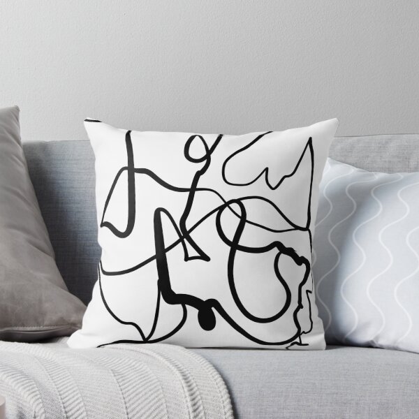Item preview, Black Squiggle Scribble Doodle Sketch Abstract Art Minimalist Modern Line Drawing Lines Calligraphy designed and sold by hopecope.