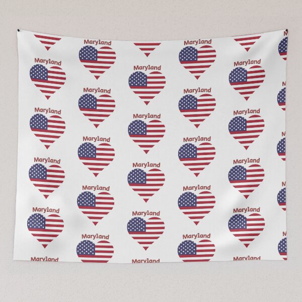 Item preview, Maryland American Flag Heart designed and sold by Queen1120.