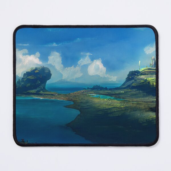 Item preview, Landscape Image Photo Rock Peninsula Clouds Water Digital Art  designed and sold by glitchman2.
