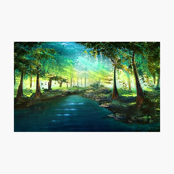 Item preview, Landscape Image Photo Forest Trees Water Digital Art  designed and sold by glitchman2.