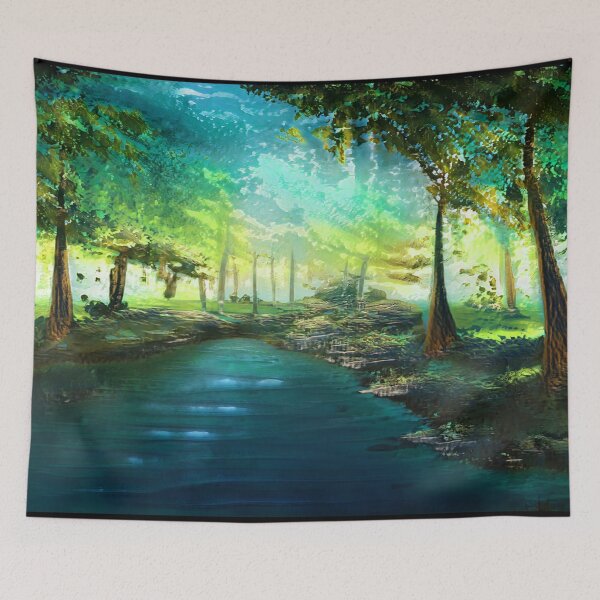 Item preview, Landscape Image Photo Forest Trees Water Digital Art  designed and sold by glitchman2.