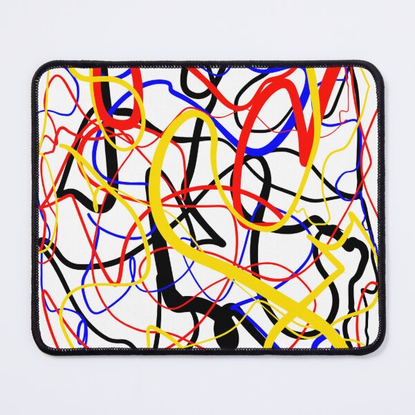 Item preview, Mondrian Inspired Art Painting Doodle Sketch Abstract Modern Minimalist Bright Colorful Red Blue Yellow Calligraphy Scribble designed and sold by hopecope.