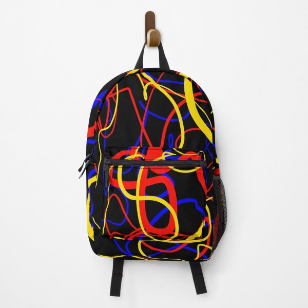 Item preview, Mondrian Inspired Art Painting Doodle Sketch Abstract Modern Minimalist Bright Colorful Red Blue Yellow Calligraphy Scribble designed and sold by hopecope.