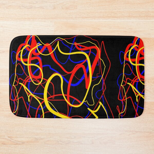 Item preview, Mondrian Inspired Art Painting Doodle Sketch Abstract Modern Minimalist Bright Colorful Red Blue Yellow Calligraphy Scribble designed and sold by hopecope.