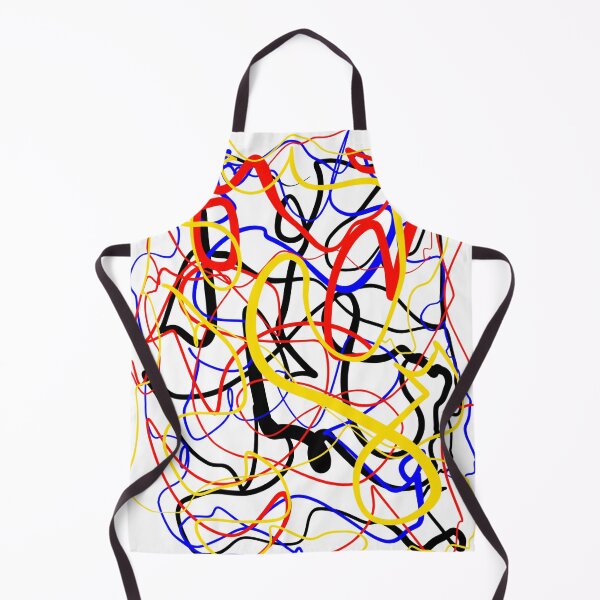 Item preview, Mondrian Inspired Art Painting Doodle Sketch Abstract Modern Minimalist Bright Colorful Red Blue Yellow Calligraphy Scribble designed and sold by hopecope.