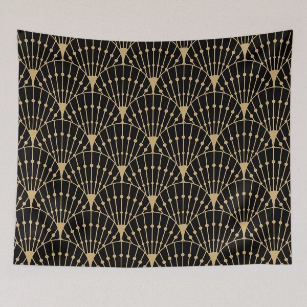 Item preview, Deco Scales (gold + black) designed and sold by quinnhopp.