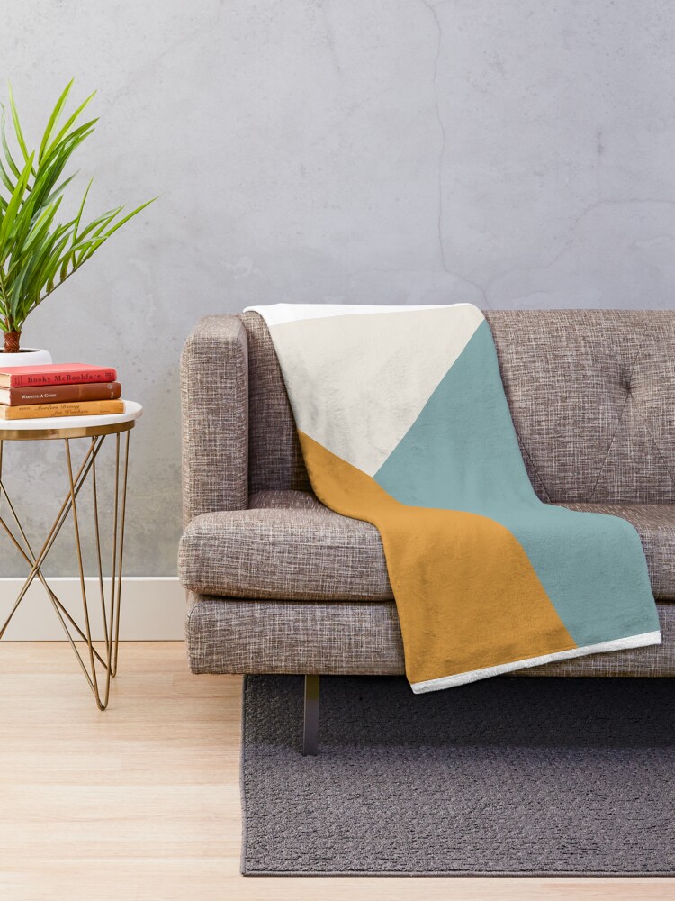teal and orange throw