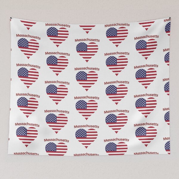 Item preview, Massachusetts American Flag Heart designed and sold by Queen1120.