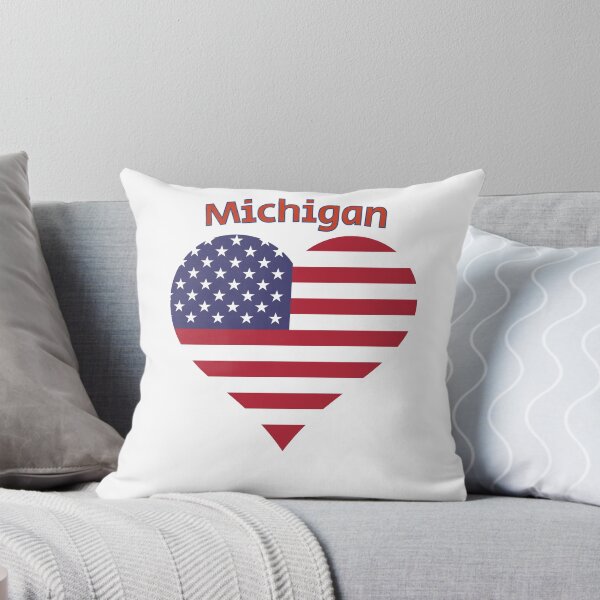 Item preview, Michigan American Flag Heart designed and sold by Queen1120.