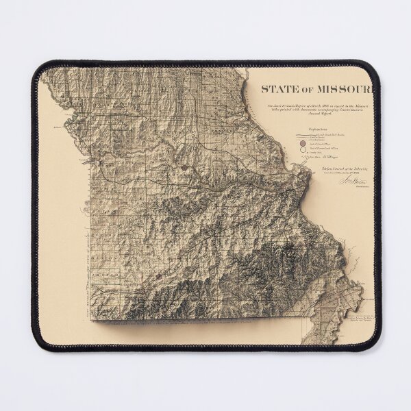 Item preview, 1866 Missouri Relief Map 3D digitally-rendered designed and sold by ThinkAboutMaps.