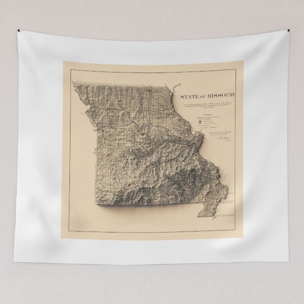 Item preview, 1866 Missouri Relief Map 3D digitally-rendered designed and sold by ThinkAboutMaps.