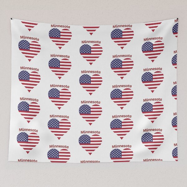 Item preview, Minnesota American Flag Heart designed and sold by Queen1120.