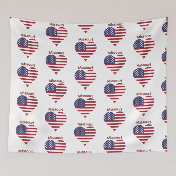 Item preview, Missouri American Flag Heart designed and sold by Queen1120.