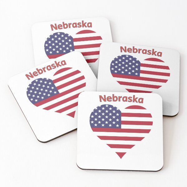 Item preview, Nebraska American Flag Heart designed and sold by Queen1120.