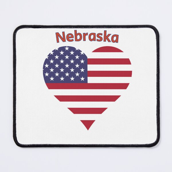 Item preview, Nebraska American Flag Heart designed and sold by Queen1120.