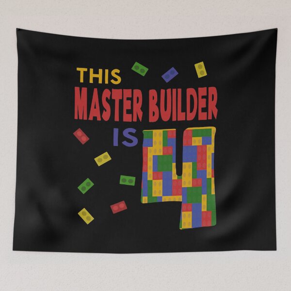 Item preview, Cute Master Builder 4 Years Old Block Building Boys Kids design designed and sold by Merchking1.