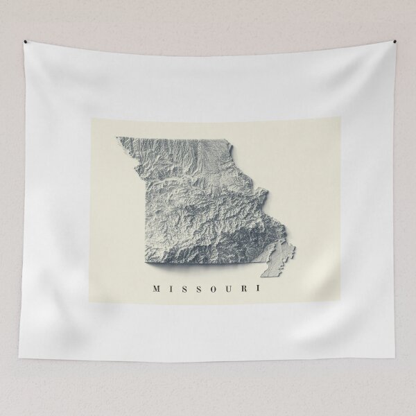 Item preview, Missouri, USA Relief Map 3D digitally-rendered designed and sold by ThinkAboutMaps.