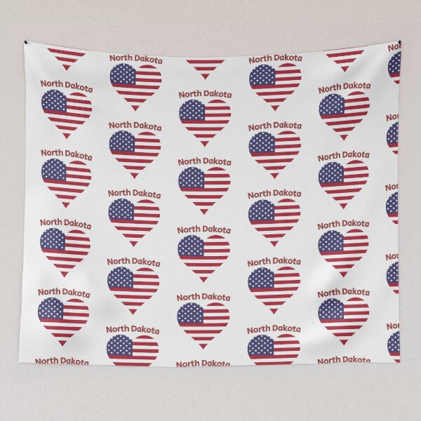 Item preview, North Dakota American Flag Heart designed and sold by Queen1120.