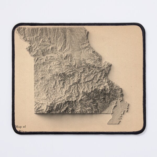 Item preview, Missouri, USA Relief Map 3D digitally-rendered designed and sold by ThinkAboutMaps.