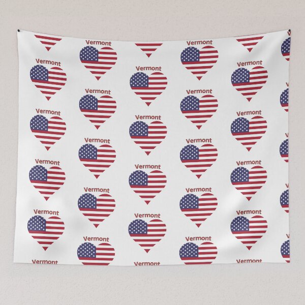 Item preview, Vermont American Flag Heart designed and sold by Queen1120.