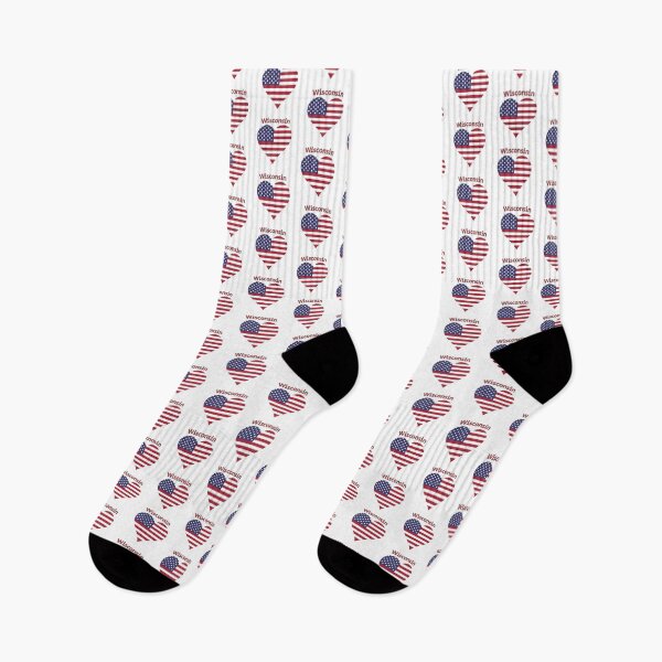 Item preview, Wisconsin American Flag Heart designed and sold by Queen1120.
