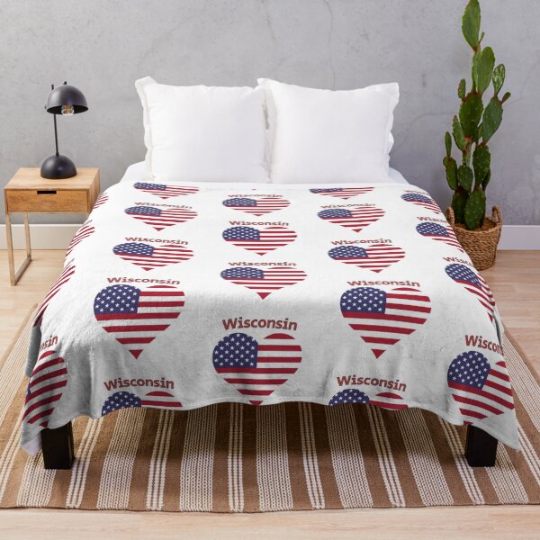 Item preview, Wisconsin American Flag Heart designed and sold by Queen1120.