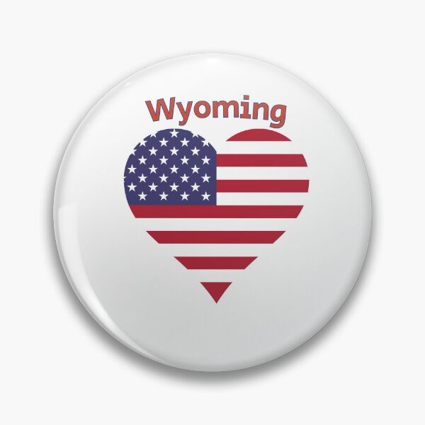 Item preview, Wyoming American Flag Heart designed and sold by Queen1120.