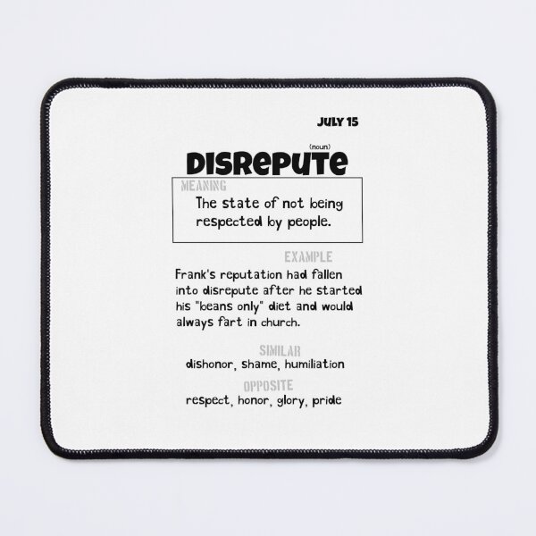 Item preview, July 15 Disrepute designed and sold by Square Root of Squid.