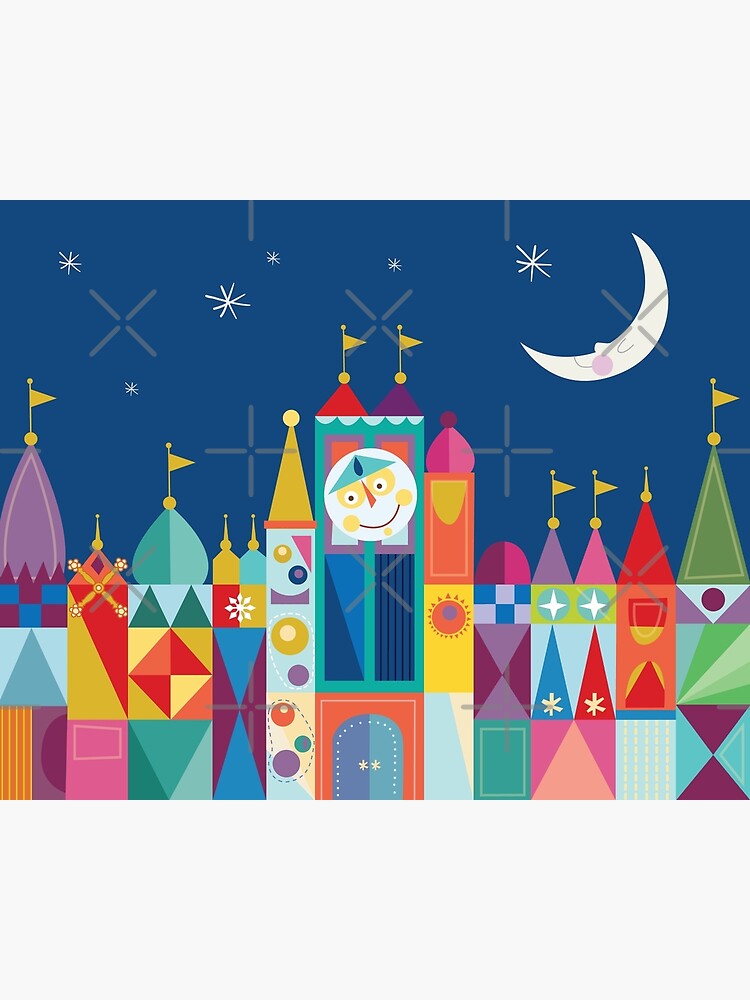 It S A Small World Castle With Moon And Stars Bold Rainbow Color Print And Decor Postcard By Desindie Redbubble