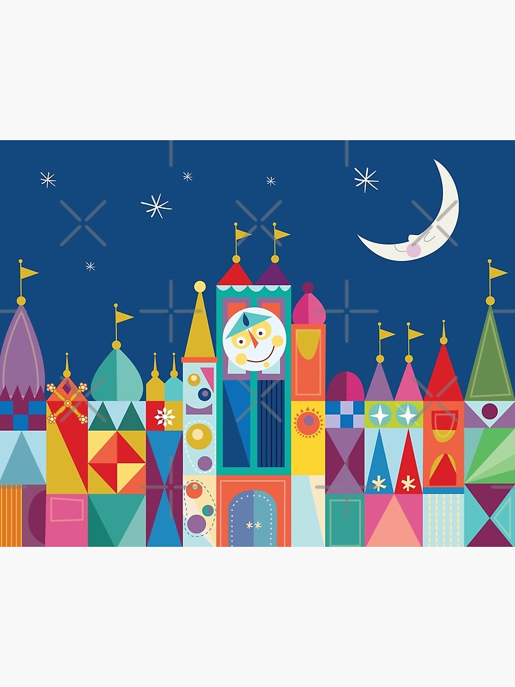 It S A Small World Castle With Moon And Stars Bold Rainbow Color Print And Decor Art Board Print By Desindie Redbubble