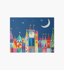 It's A Small World Castle With Moon and Stars Bold Rainbow Color Print and Decor Art Board